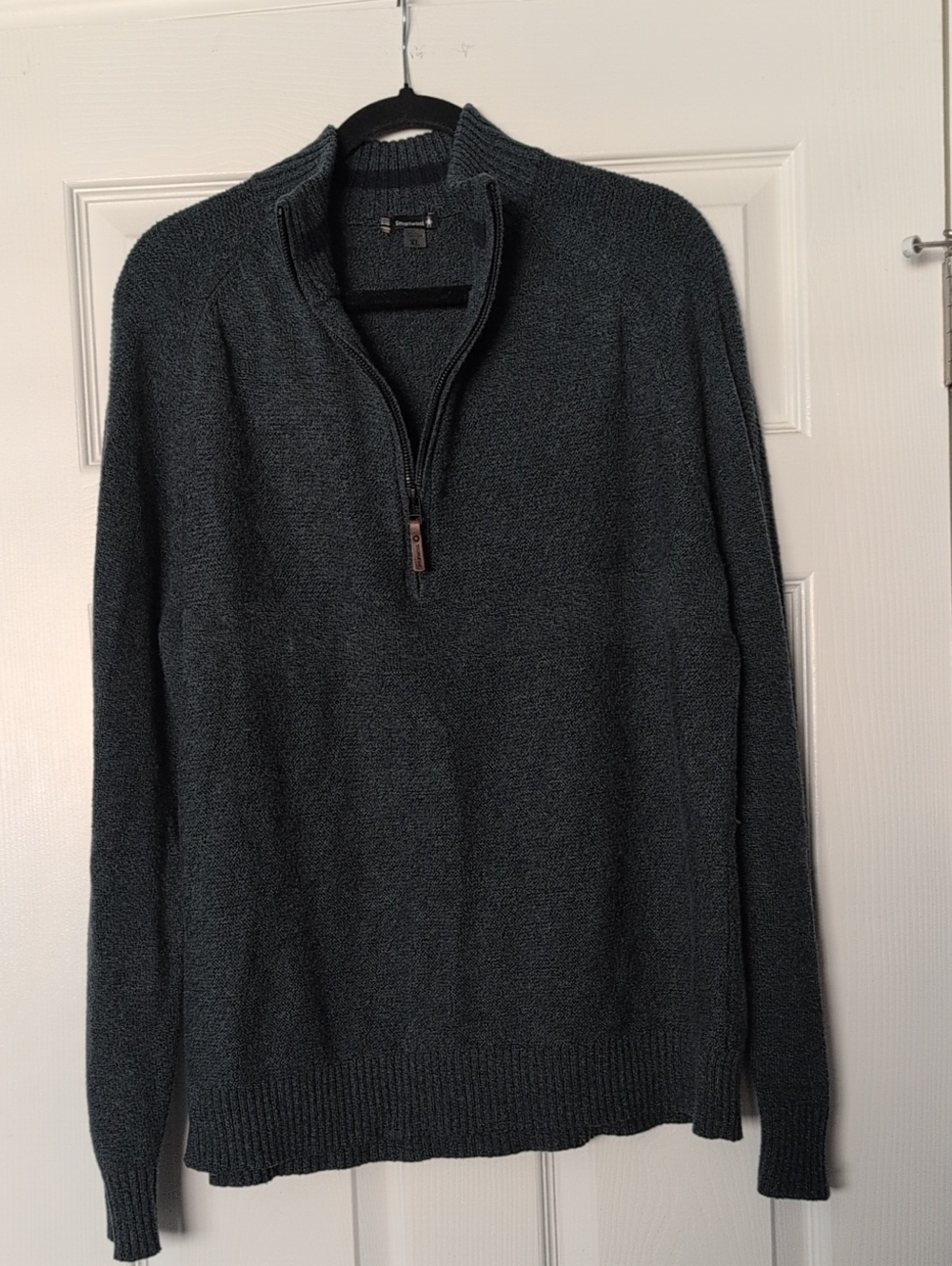 Men's Half Zip Sweater Smartwool Knit XL Green Blue